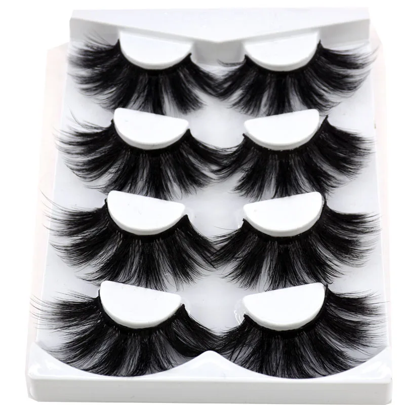 4/9 Pairs 3D Mink Hair False Eyelashes Criss-cross Wispy Cross Fluffy length 16-25mm Lashes Extension Handmade Eye Makeup Tools