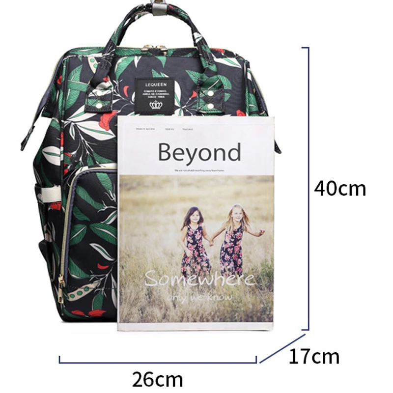 Bolsa de pañales para mamá, mochila de maternidad grande, Bolsa de pañales estampada para bebé, mochila de viaje para el cuidado del bebé