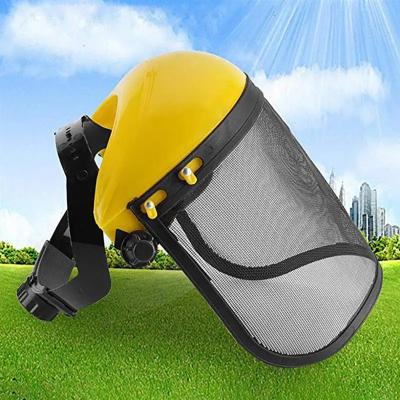 

Garden Grass Trimmer Safety Helmet Hat With Full Face Mesh Visor For Logging Brush Cutter Forestry Protection