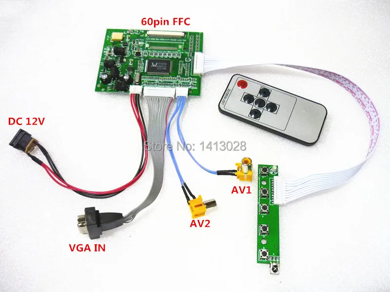 7 inch 8 inch 60 pin tablet PC suite DIY LCD driver board 2 av + VGA astern is preferred