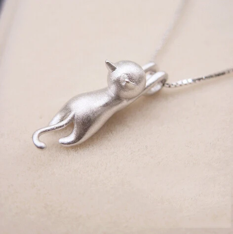 Silver Color  Necklaces Cats Pendants&Necklaces Necklace Fine Jewelry Colar de Plata  VNS8006