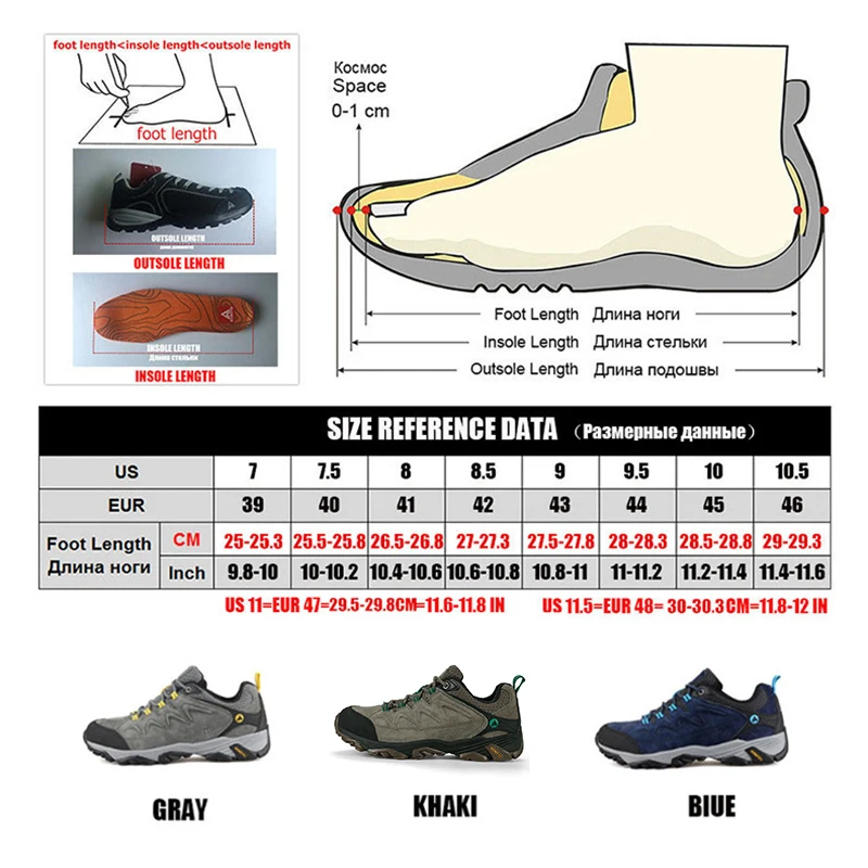 Promotion Winter Genuine Leather Hiking Shoes Lightwei Outdoor Trekking Boots Lace-up Climbing Mens Sneakers Men Male Walking