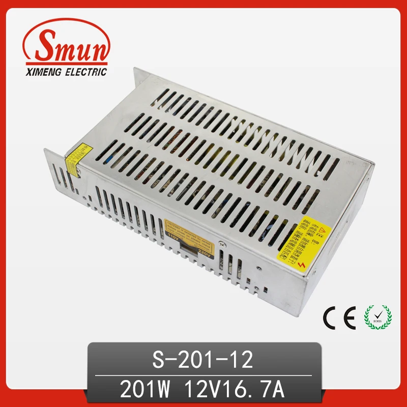 

201w 12V 16A Single Output Power Supply For LED Display And LED Strip Light