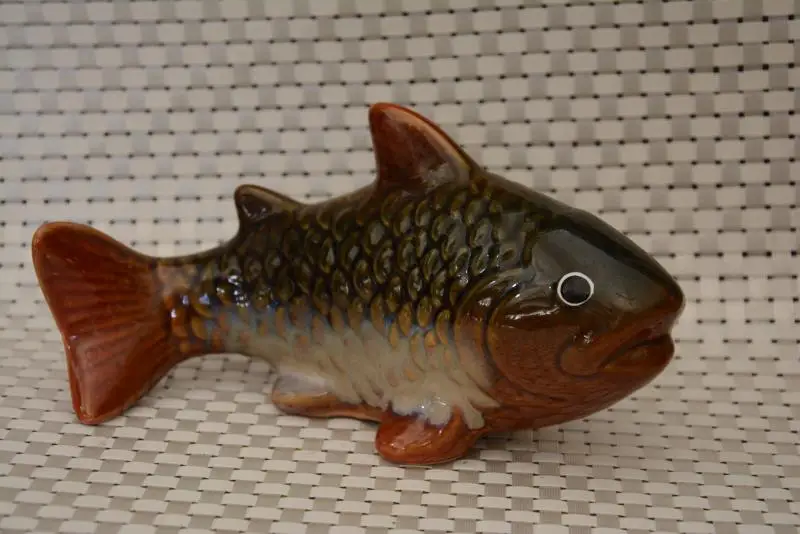 Rare old procelain multicolour glaze fish statue,Home collection,Free shipping