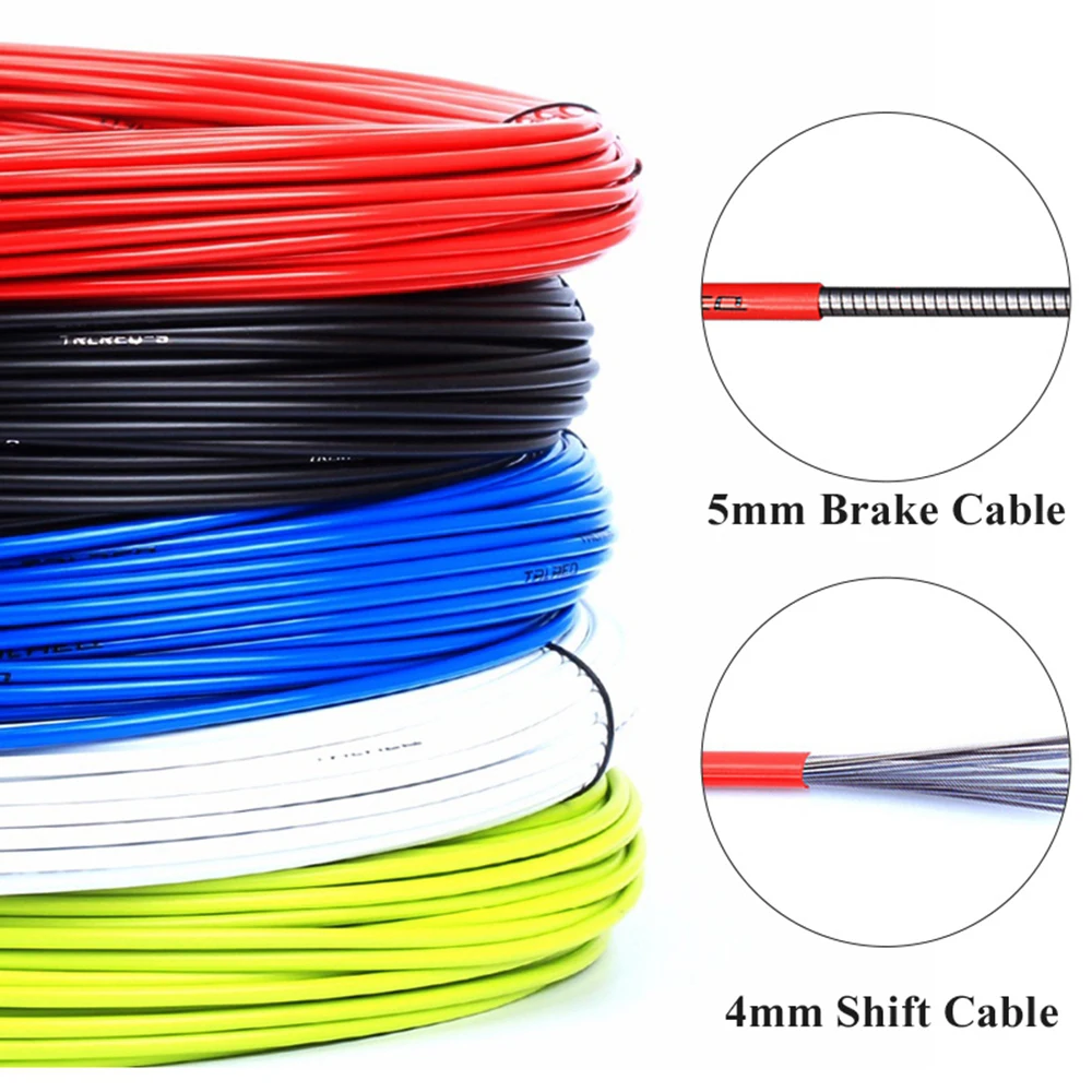 3m 4mm/5mm Bicycle Brake Cables Line Pipe Bike Shifters Derailleur Cable MTB Road Bike Shift Cable Wire Pipe High quality 6Color