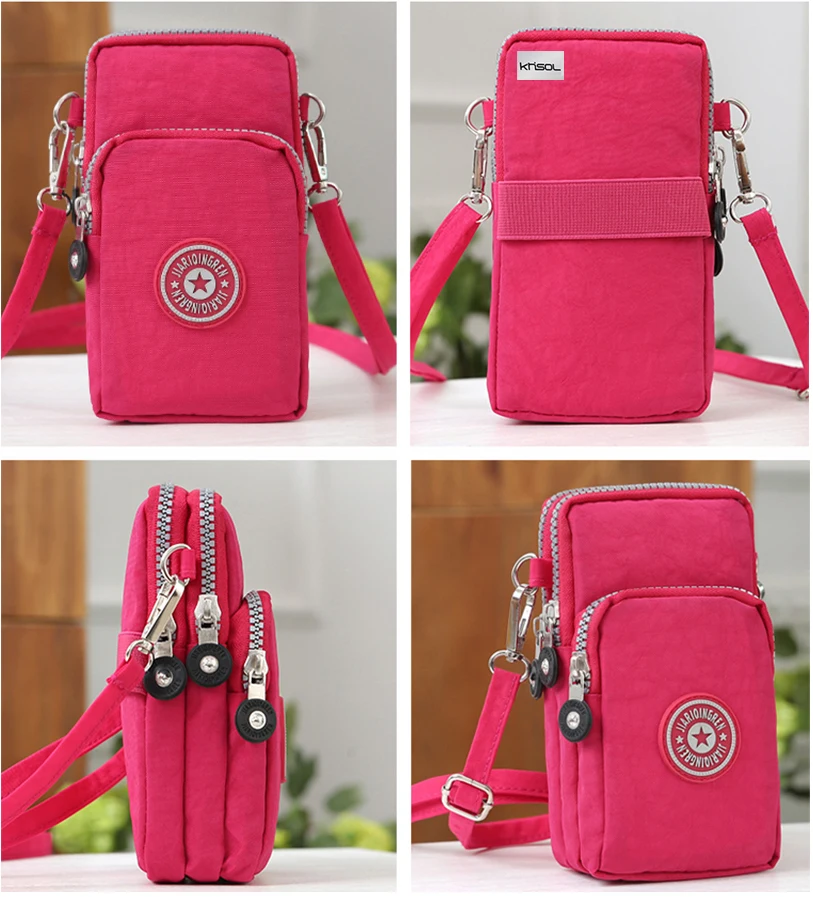 Universal Wallet Bag for Samsung mobile phone Shoulder bag holster for iphone 6 7 8 Plus Climbing Portable Phone Pouch Bag Case