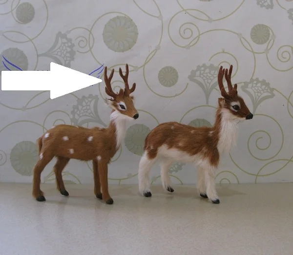 

13x15cm christmas deer model toy polyethylene&furs reindeer handicraft,Christmas decoration gift a2515