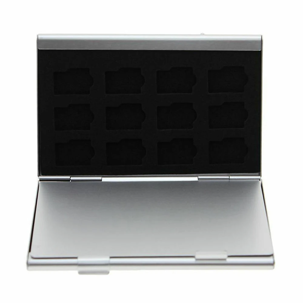 New 24TF Durable Micro SD Card Holder Black Silver Aluminum Memory Card Storage Case Box For Sim Cards Adapters Protective