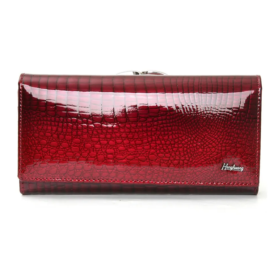 Genuine Leather Wallet Women Alligator Long Clutch Bag Cow Leather Female Purse Luxury Designer Ladies Wallets