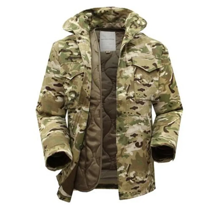 

Winter Men Camouflage Jacket With Warm Detachable Inner Cotton Windbreaker Outdoor Field Hiking Camping Coat