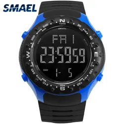 Sport Watch for Men 5Bar Waterproof SMAEL Watch Shock Resist Cool Big Men Watches Sport Military 1342 LED Digital Wrsitwatches