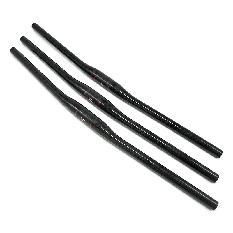 NO TRADEMARK Mountain Bike Flat Bicycle Handlebar MTB Parts 3K Full Carbon Handlebar 31.8*600/620/640/660/680/700/720/740/760mm