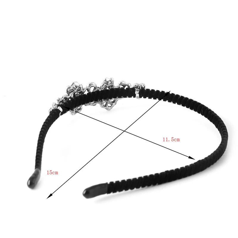 Women Lady Fashion Rhinestone Flower Head Jewelry Headband Head Piece Hair Band