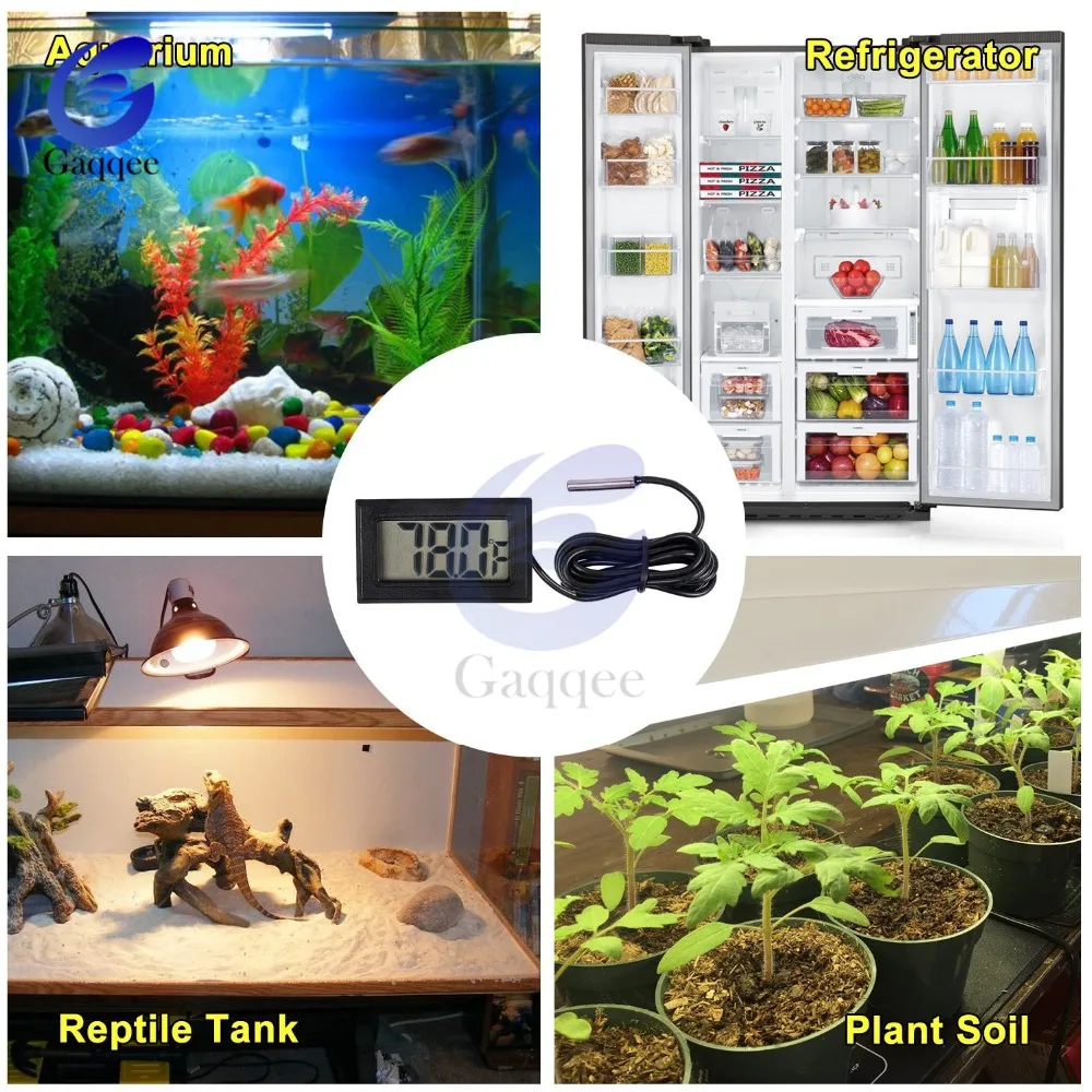 Digital LCD Thermometer Precision Electronic Termometers With Probe 1M Wire Measuring Temperature -50~ 110 Degree For Aquarium