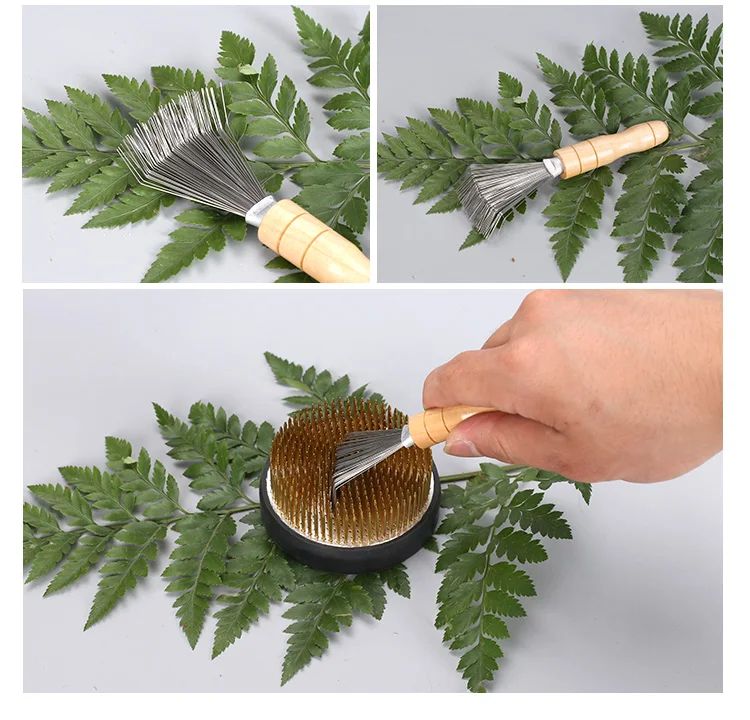 Ikebana Kenzan Pin Cleaning Brush, Garbage Cleaning, Flower Arrangement Tools, Japanese