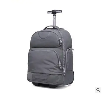 Double Use Travel Boarding bag on wheels trolley travel cabin luggage suitcase nylon wheeled travel backpack bag Travel Duffle