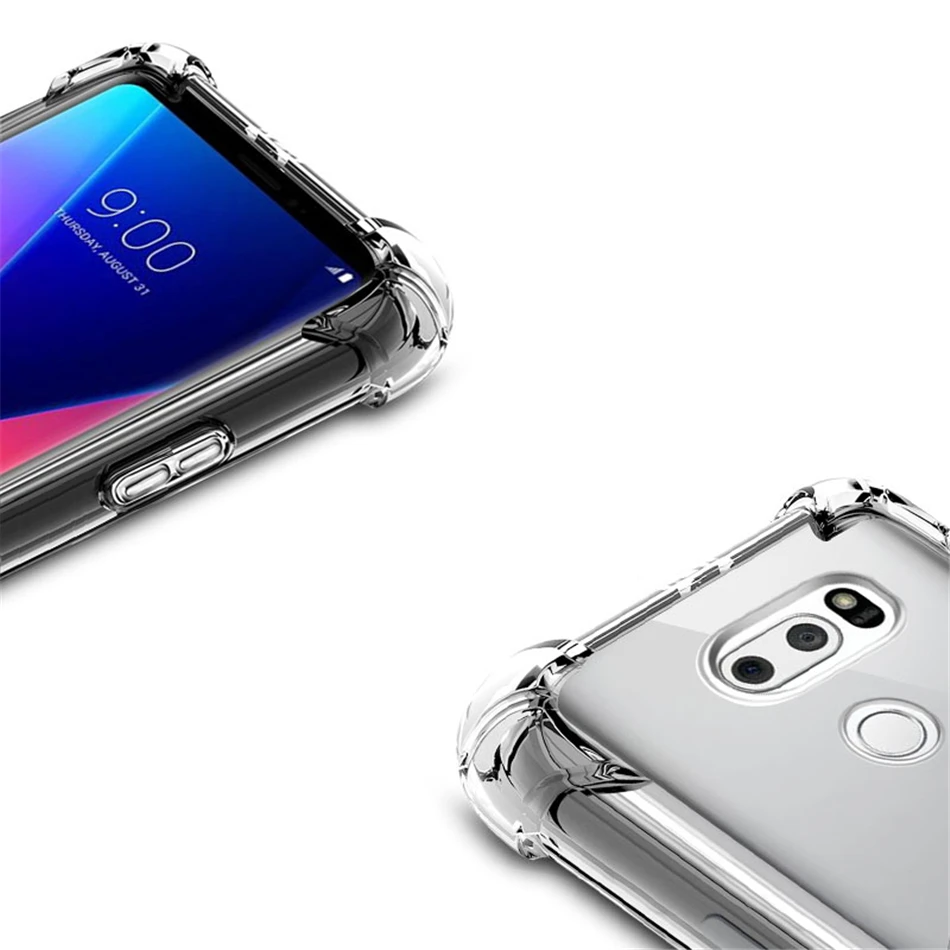 For LG V20 V30 G7 thinq G6 Q8 V9 Stylo 3 K4 2017 K10 2018 Anti-knock Transparent Phone Case For LG G7 thinq Cases