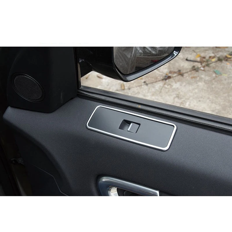 4pcs/Set Silver Car Door Window Switch Cover Trim High Quality ABS Plastic suitable For Land Rover Discovery Sport 2015-2018