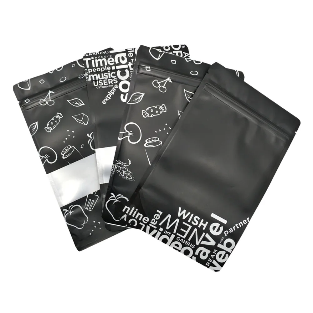 Wholesale Stand Up Aluminum Foil Pack Zip Lock Bag Dried Food Snack Storage Pouch Doypack Mylar Package Bag Matte Clear Window