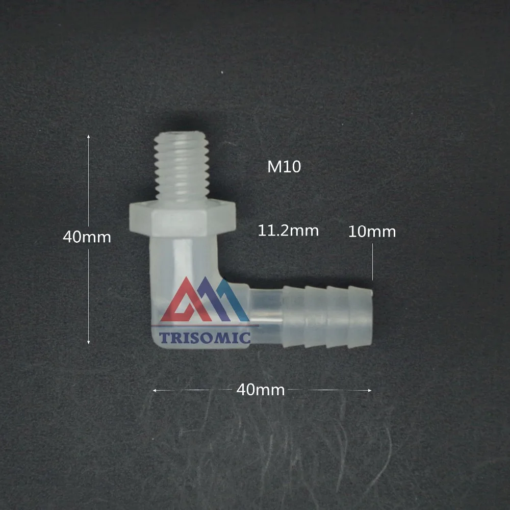

10 * M10 локоть винт Резьба Тип соединитель для аквариума труба Столярный материал PP пластиковый фитинг бак авиакомпания кислота и Щелочестойкость