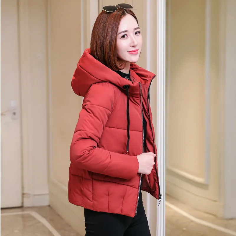 Winter Jacke Für Frauen Mit Kapuze Kurze Parkas Große Größe Jacke Taschen Dünne Frau Winter Mäntel Und Jacken Parkas Largas Mujer