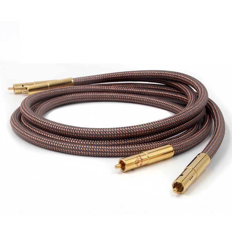 Hifi RCA Cable Accuphase 40th Anniversary Edition OFC RCA Interconnect Audio Cable Gold plated plug