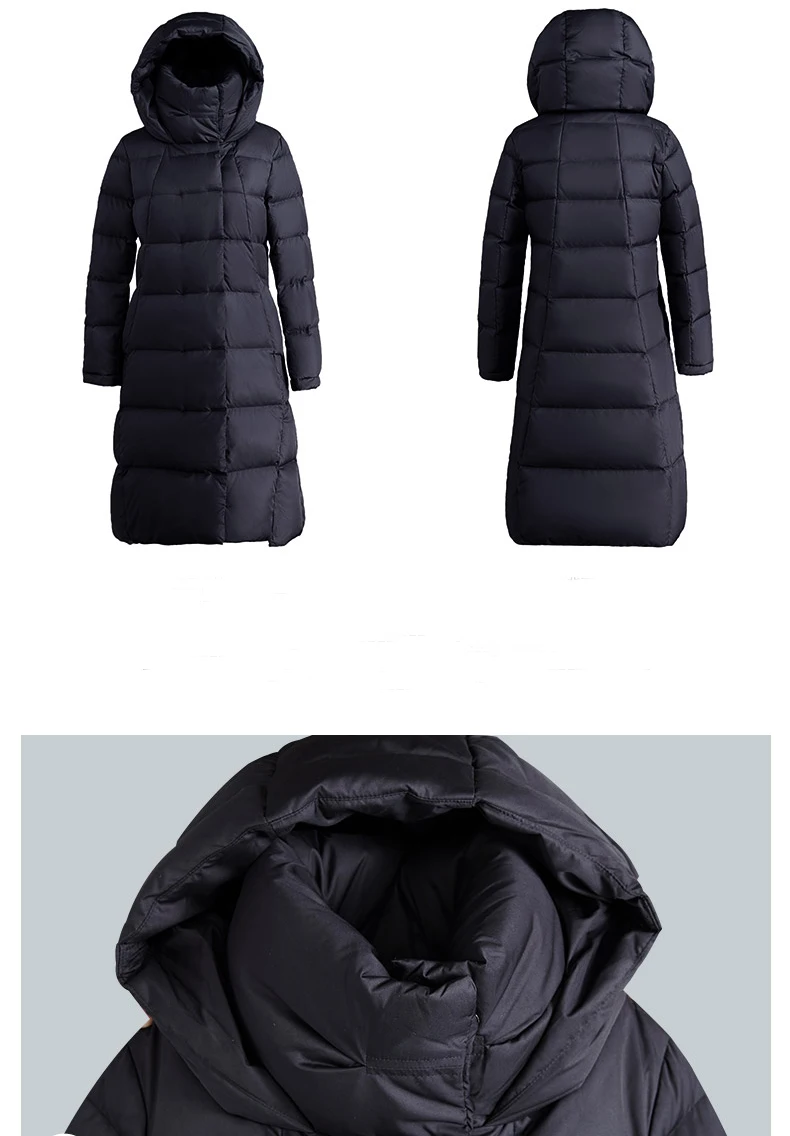 2020 womens winter long puffer down jackets thick black navy blue red plus size warm winter down coats