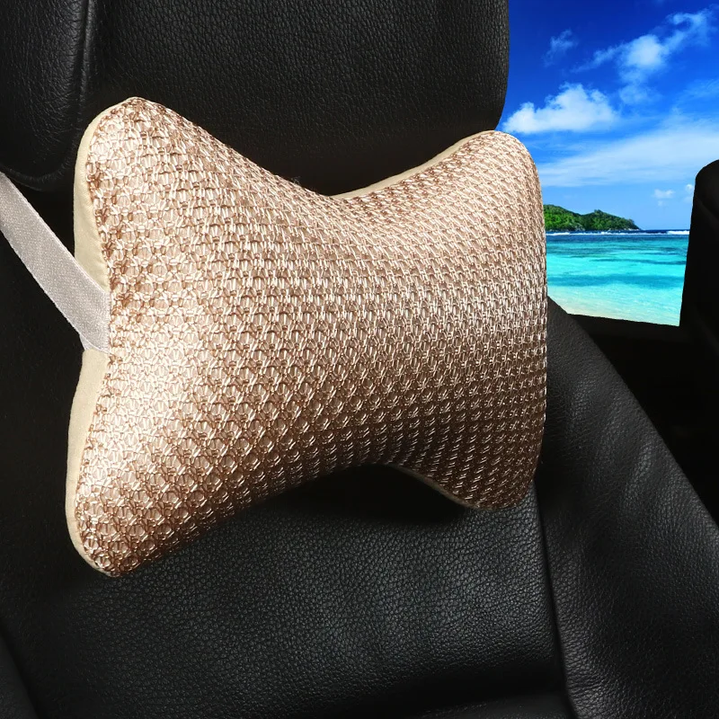 

LUNASBORE 2 pcs Pillow Car Neck Headrest Super Soft Foam Auto Rest Cushion For VW Golf 4 Ford Focus 2 3 BMW Audi Q5 A1 A4 A6