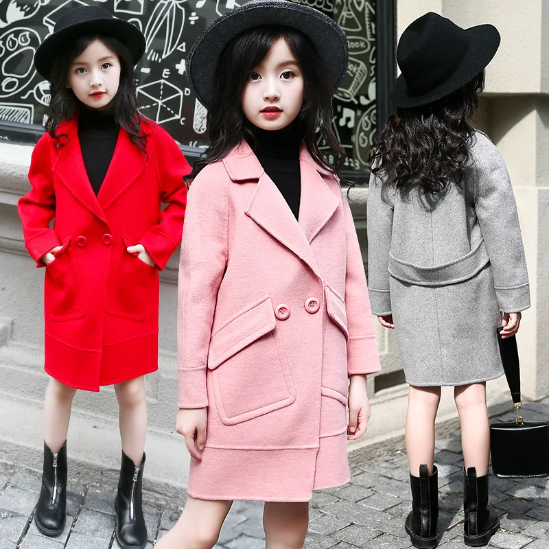 Baby Girls Wool Coat for Girl Jacket Thick Kids Jacket for Girls Winter Coat Woolen Outerwear Children Clothing 6 7 8 9 10 years