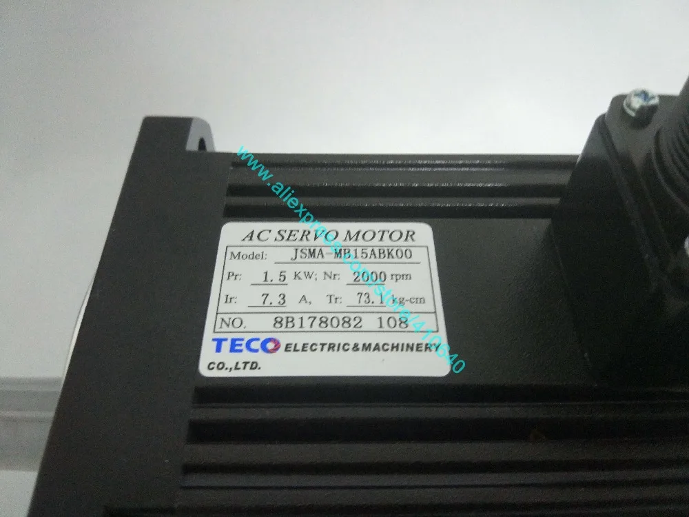 Oryginalne obsługi TECO 1.5 KW serwosilnik JSMA-MB15ABK01 1500W serwosilnik TSB13152B-3NTA-1 znamionowy moment obrotowy 7.16 N.M maksymalny moment obrotowy 21.4 9N.M