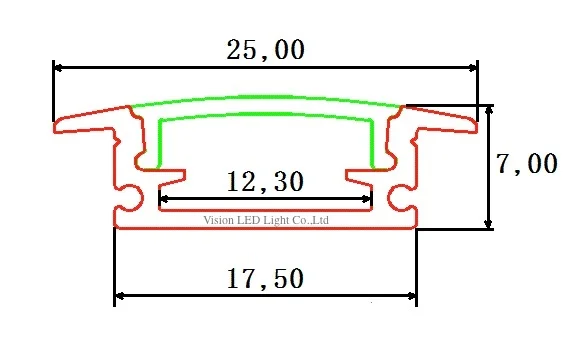 40m (20pcs) a lot, 2m per piece,  led aluminum profile slim AP2507-B-2m with milky diffuse or clear cover