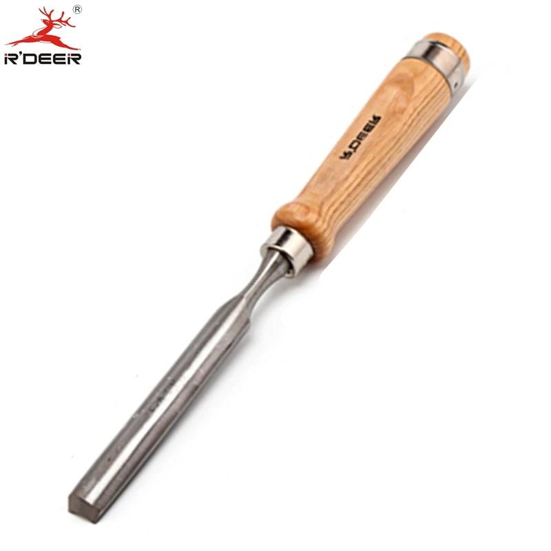 RDEER Semicircle Woodwork Chisel CR-V 18mm Wood Carving Straight Handle Chisel Carvers Graving Knife Hand Tools