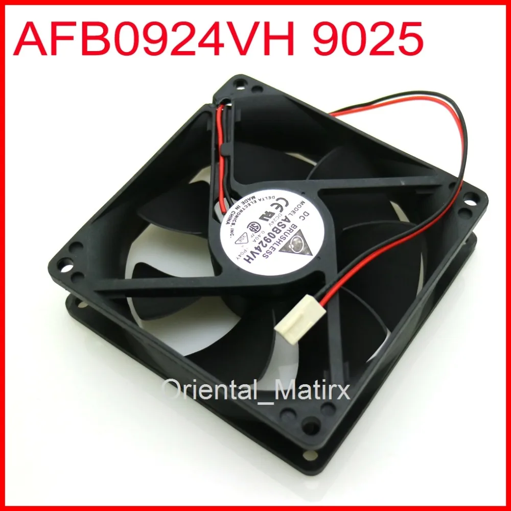 Free Shipping AFB0924VH 9025 24V 0.40A 2Wire 2Pin Computer Cooler Cooling Fan