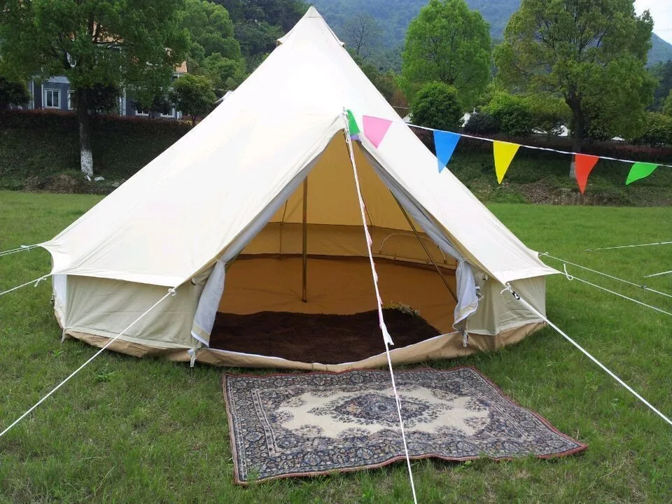 Free shippping 6m Dia cotton canvas outdoor camping bell tent