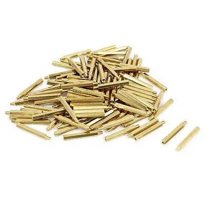 

100 Pcs M2x20 Brass Column Male Hexagon Stand-off Spacers 3mm Thread Length