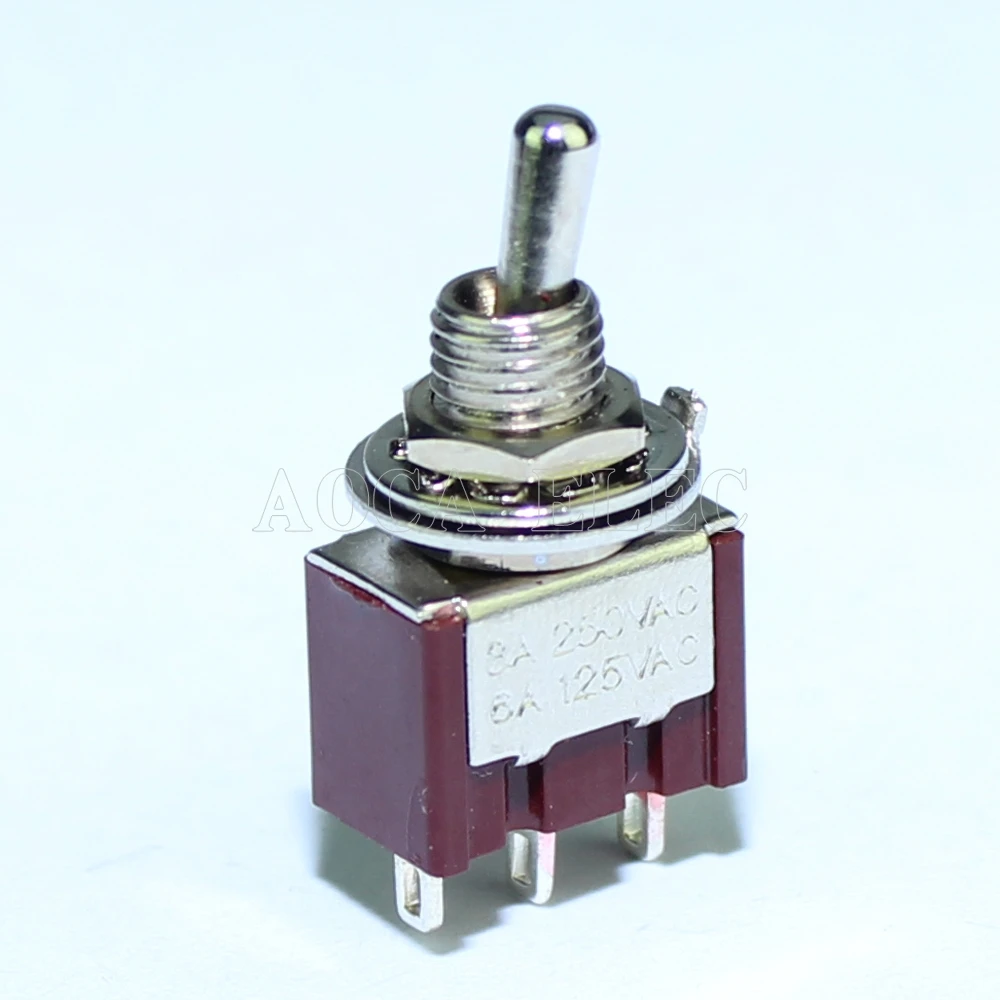 

100PCS MTS-103-C1 6MM 3A 250VAC 6A 125VAC 3Pin SPDT ON-OFF-ON 3 Positions Miniature Toggle Switch For Guitar Pedal Use