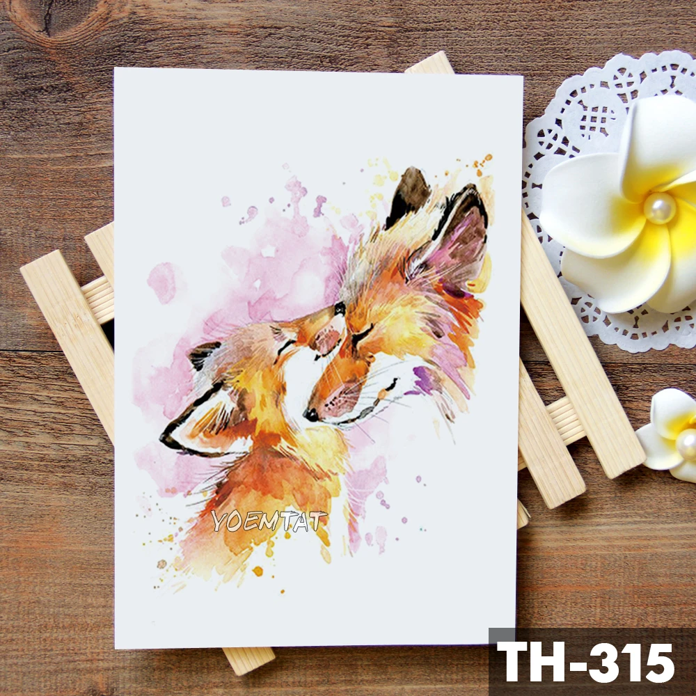 Unicorn Geometric Rose Fox Wolf Waterproof  Temporary Tattoo Sticker Swan Elk Animals Flash Tattoos Body Art Fake tatoo