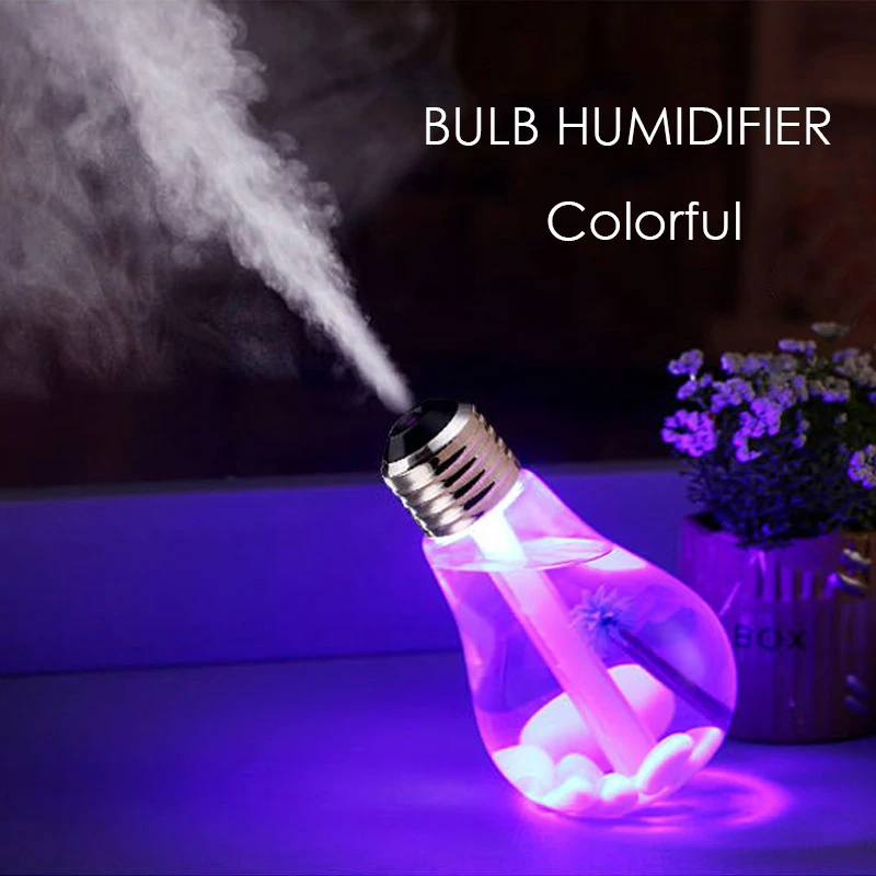 หลอดไฟ Humidifier 400Ml ขนาดใหญ่ความจุเดสก์ท็อป Art Air Humidifier ที่มีสีสัน Night Light USB Diffuser มินิเครื่องฟอกอากาศ