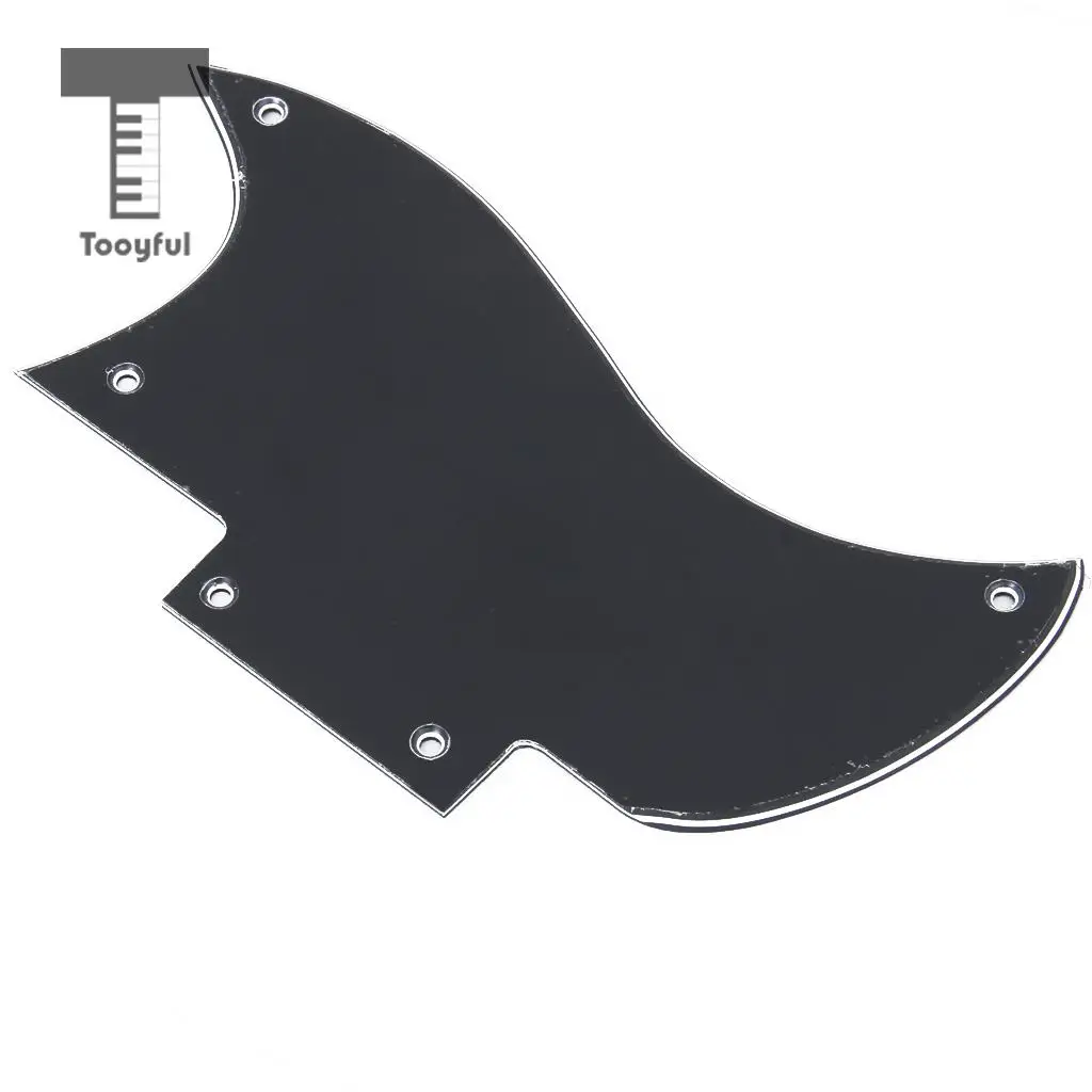 Tooyful High Quality 3 Ply ABS Pickguard Scratch Plate Anti-scratch Accessory for SG Electric Acoustic Guitars Black Wholesale