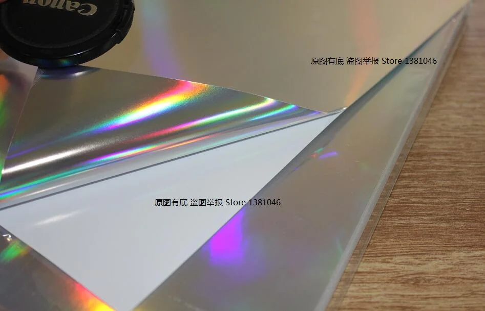 Size 210*297mm Silver Holographic Rainbow Glossy Self Adhesive Vinyl Sticker For Scrapbooking Paper Craft