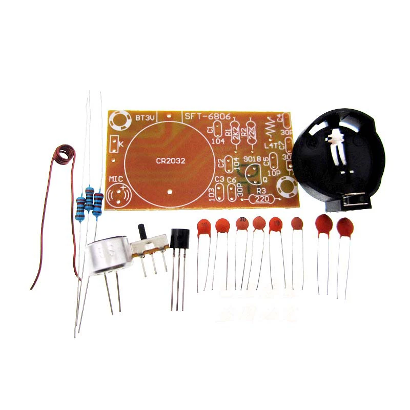 5set kit Simple FM wireless microphone Electronic DIY parts kit set / 3V 88MHz-108MHz radio FM wireless microphone set module