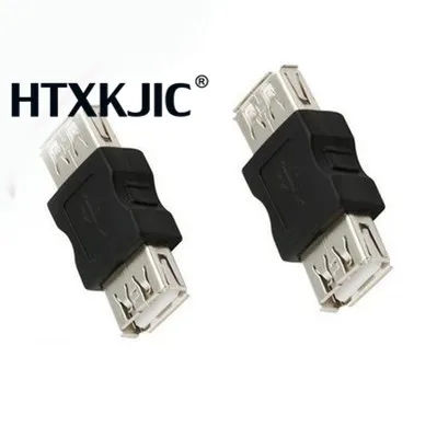 

High Quality 10pcs usb F/F Extender Adapter Converter USB Female to Female USB 2.0 Adapter Connector Black Wholesale