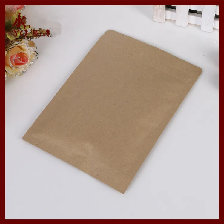 17*24cm 50pcs Kraft Paper Ziplock Bag For Gift/tea/candy/jewelry/sweets/bread Packaging Paper Food Bag Diy Jewelry Pack Display