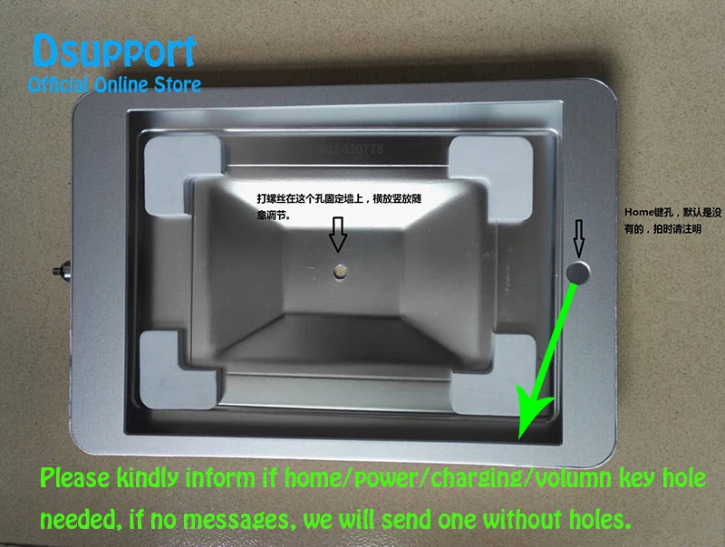 مناسب لجهاز IPAD PRO مقاس 12.9 بوصة من سبائك الألومنيوم للكمبيوتر اللوحي المثبت على الحائط ومضاد للسرقة مع قفل أمان