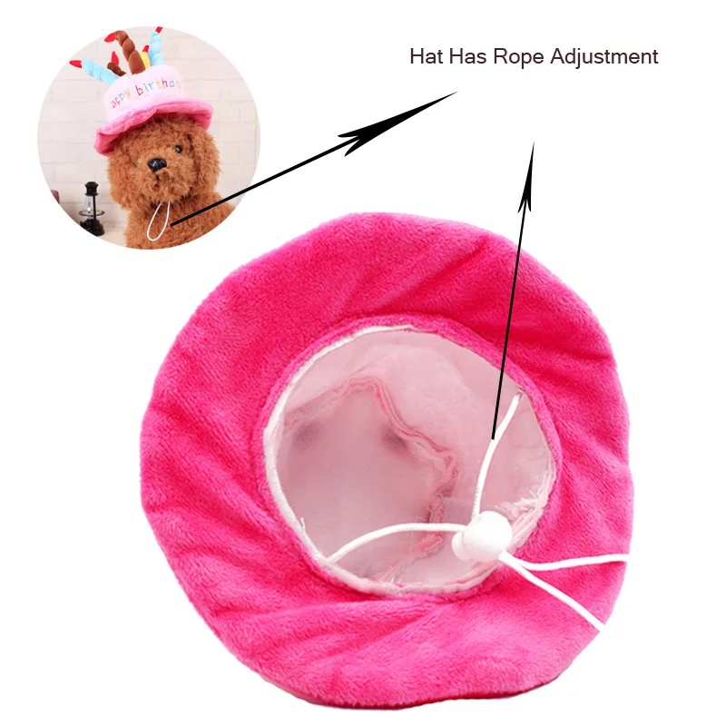 Cute Pets Dog Cats Birthday Caps Adjustable Corduroy Colorful Candles Small/Medium Dog Hat Puppy Cats Cosplay Costume Headwear