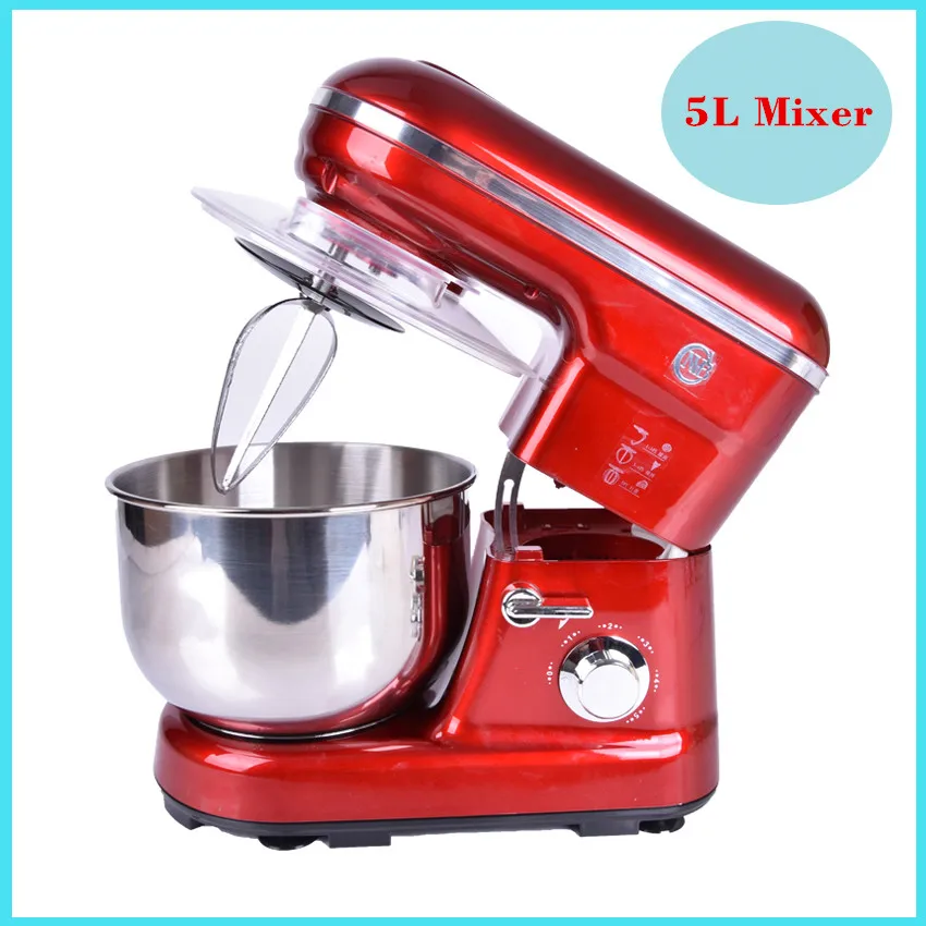 1PC  5 Liters electric stand mixer, food mixer, food blender, cake/egg/dough mixer, milk shakes, milk mixer