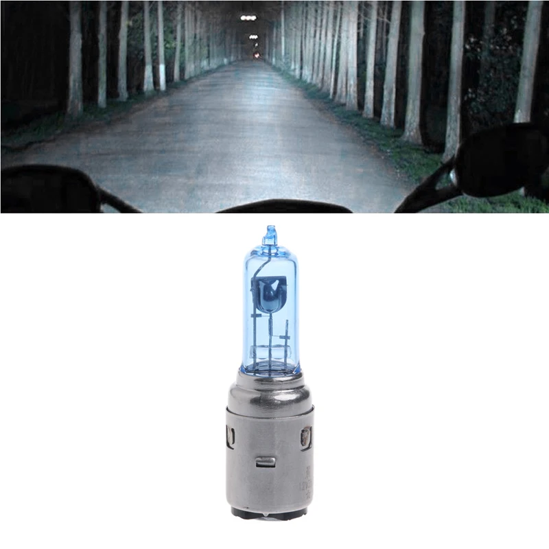 Motorcycle DC 12V 35W BA20D Headlight Bulb Xenon White Light