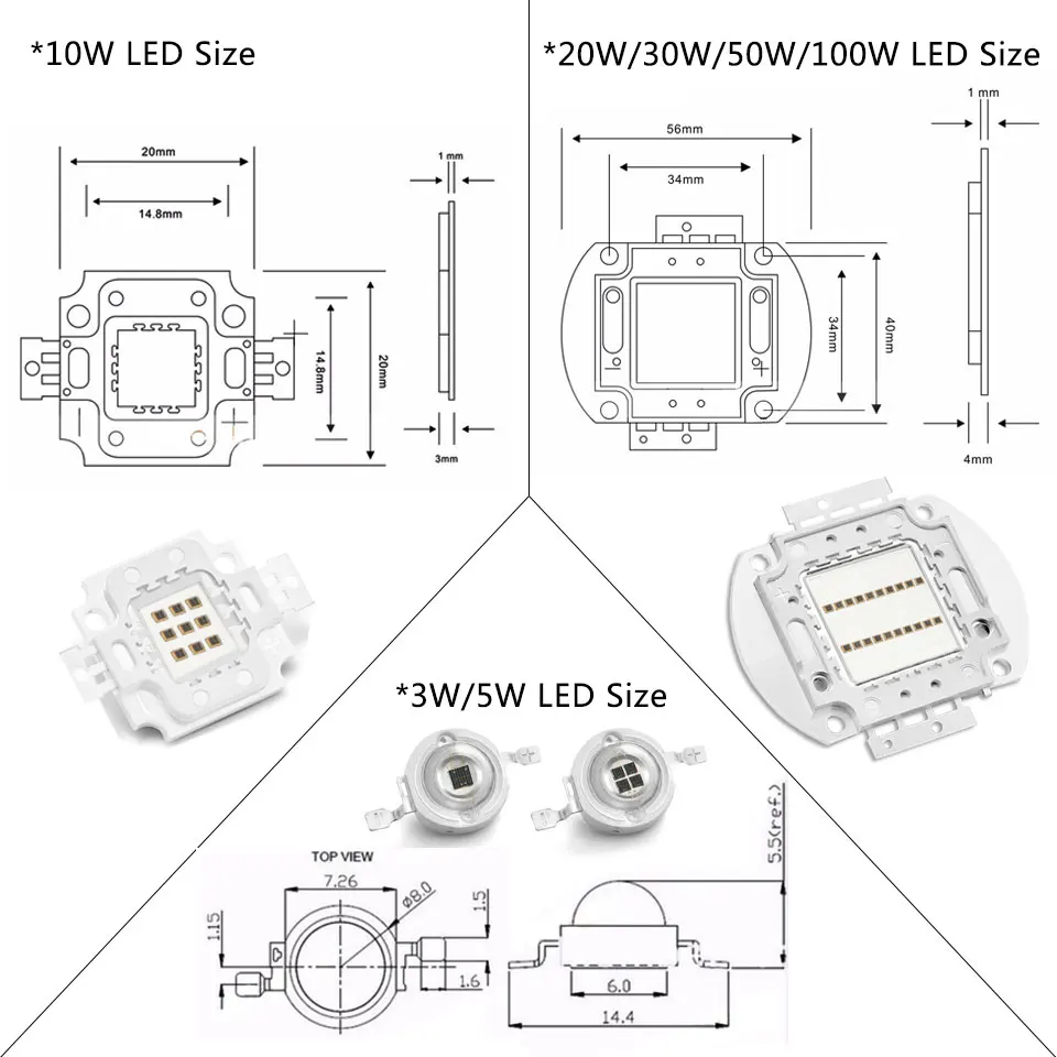 High Power IR800-805nm Light Bead 3W 5W 10W 20W 30W 50W 100W LED Chip Infrared Radiation Bulbs Detect Sensor Laser Flashlight