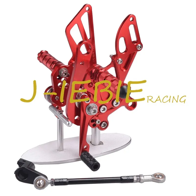 CNC Racing Rearset Adjustable Rear Sets Foot pegs Fit For Aprilia RSV4 RSV4R Tuono V4 R  2009-2016 RED