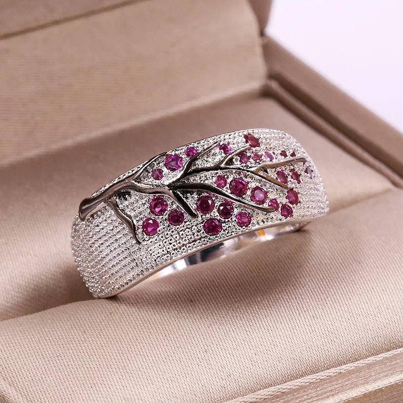 fashion Shiny Tree Branch Ring of colorful Crystal zircon branch Rings for Women Unique Punk Branch wedding party Jewelry gift
